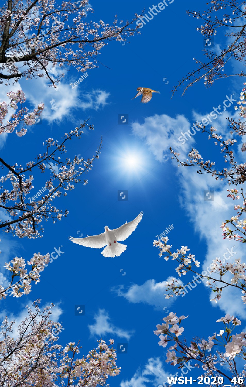 Dán trần hình hoa lá WSH-2020_46